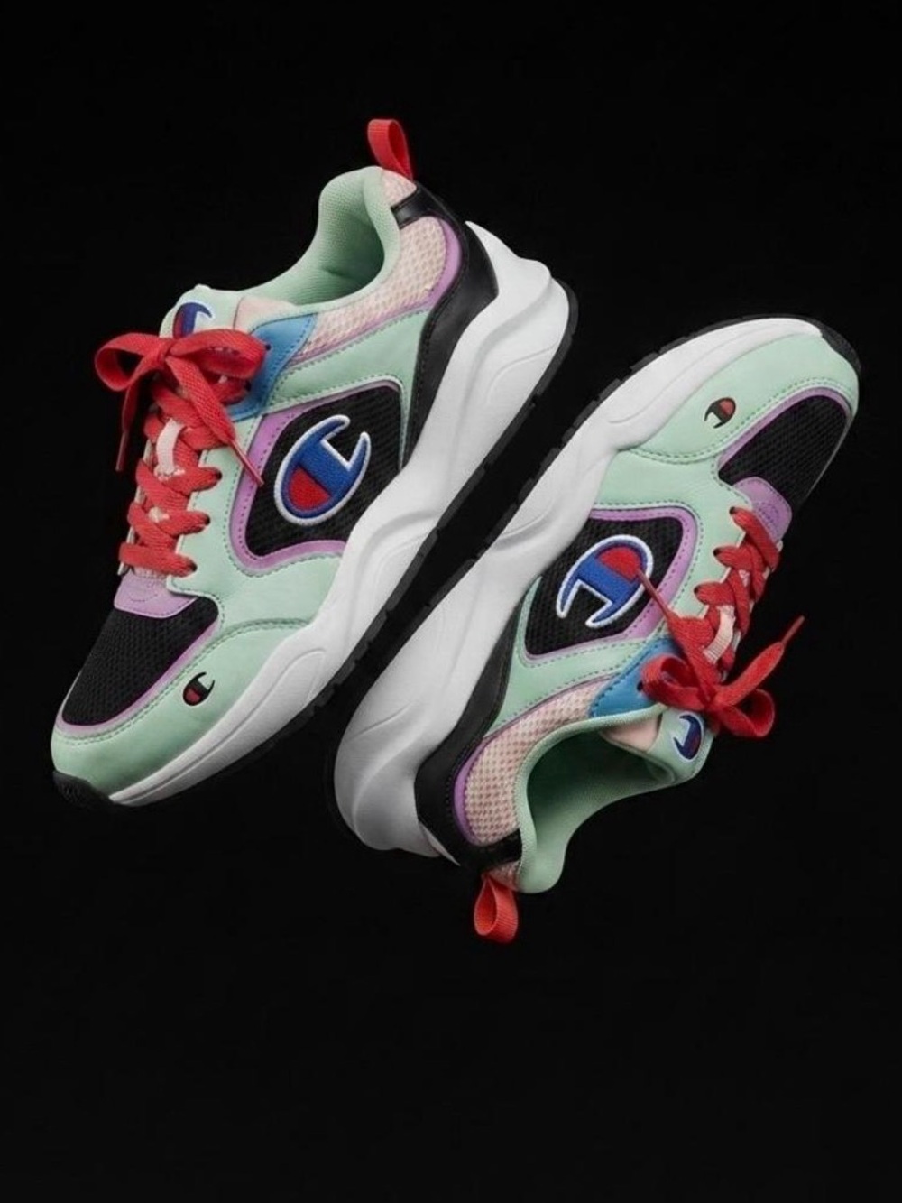 Champion 93 Eighteen Pastel Colorblock Chunky Sneakers Size 6Y / EU 38.5
